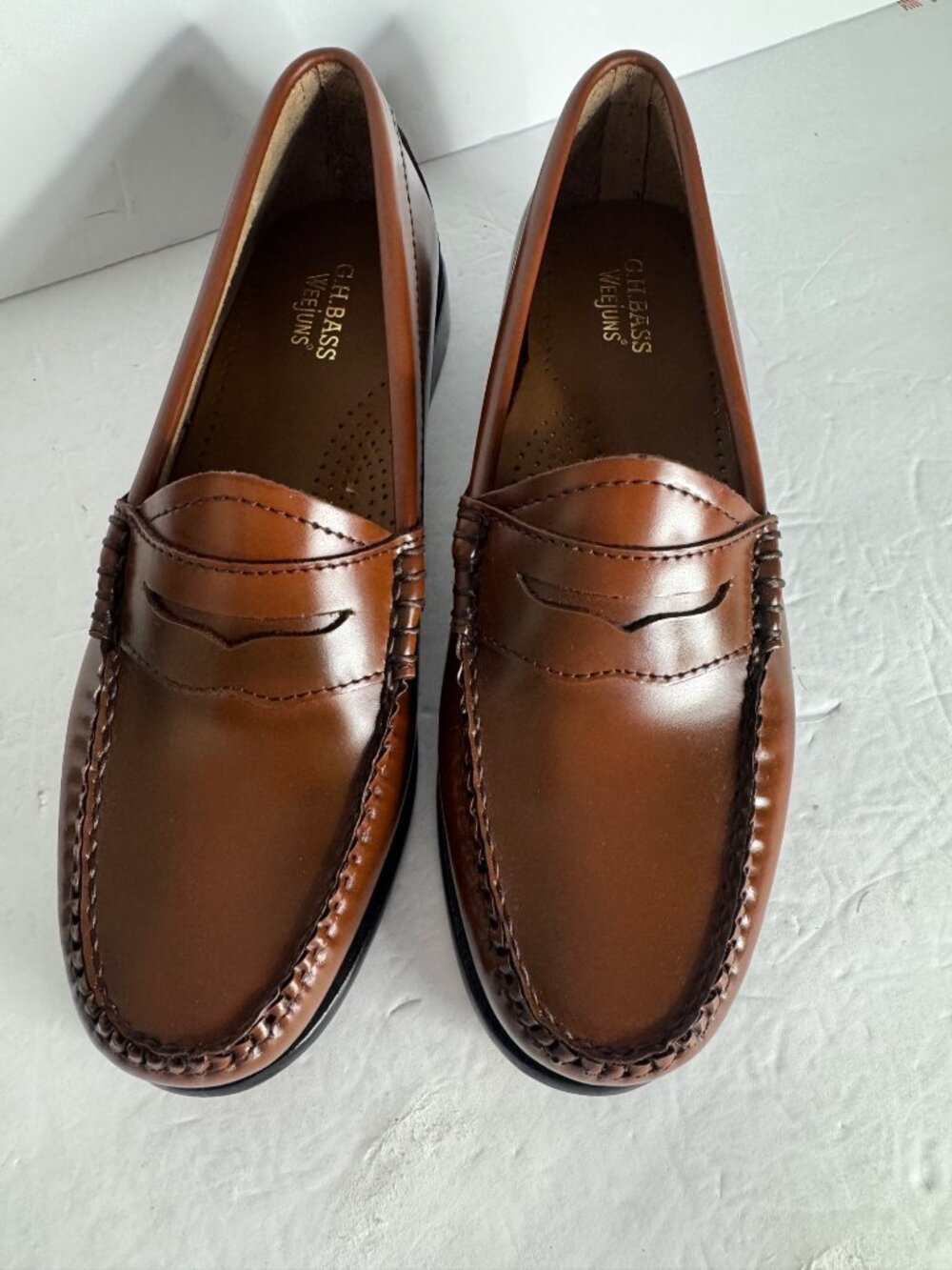G.H. Bass & Co. Cognac Brown Leather Penny Loafers - Picture 3 of 5